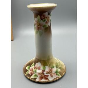 Nippon Hand painted Porcelain‎ Floral Art Nouveau Candlestick Holder